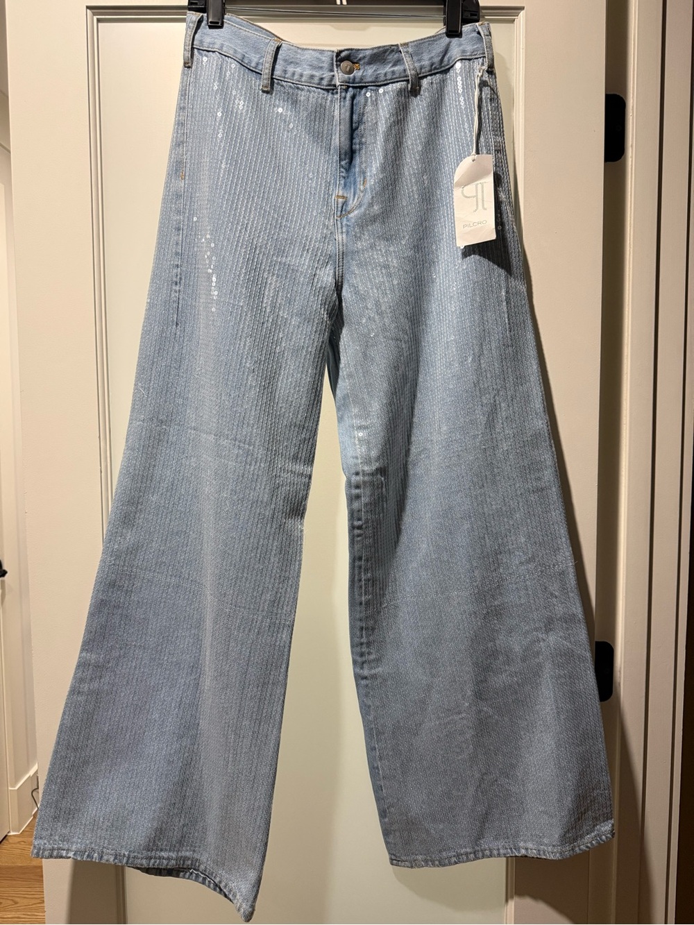 Pilcro Sequin Skater High-Rise Wide-Leg Jeans - sold out size 29